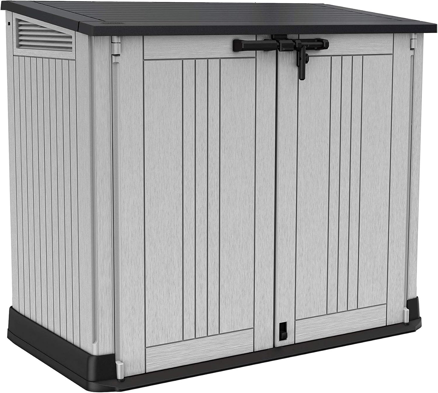 Keter 249317 Store it Out Nova Abri de jardin extérieur 132 x 71,5 x 113,5 cm, gris clair avec couvercle gris foncé