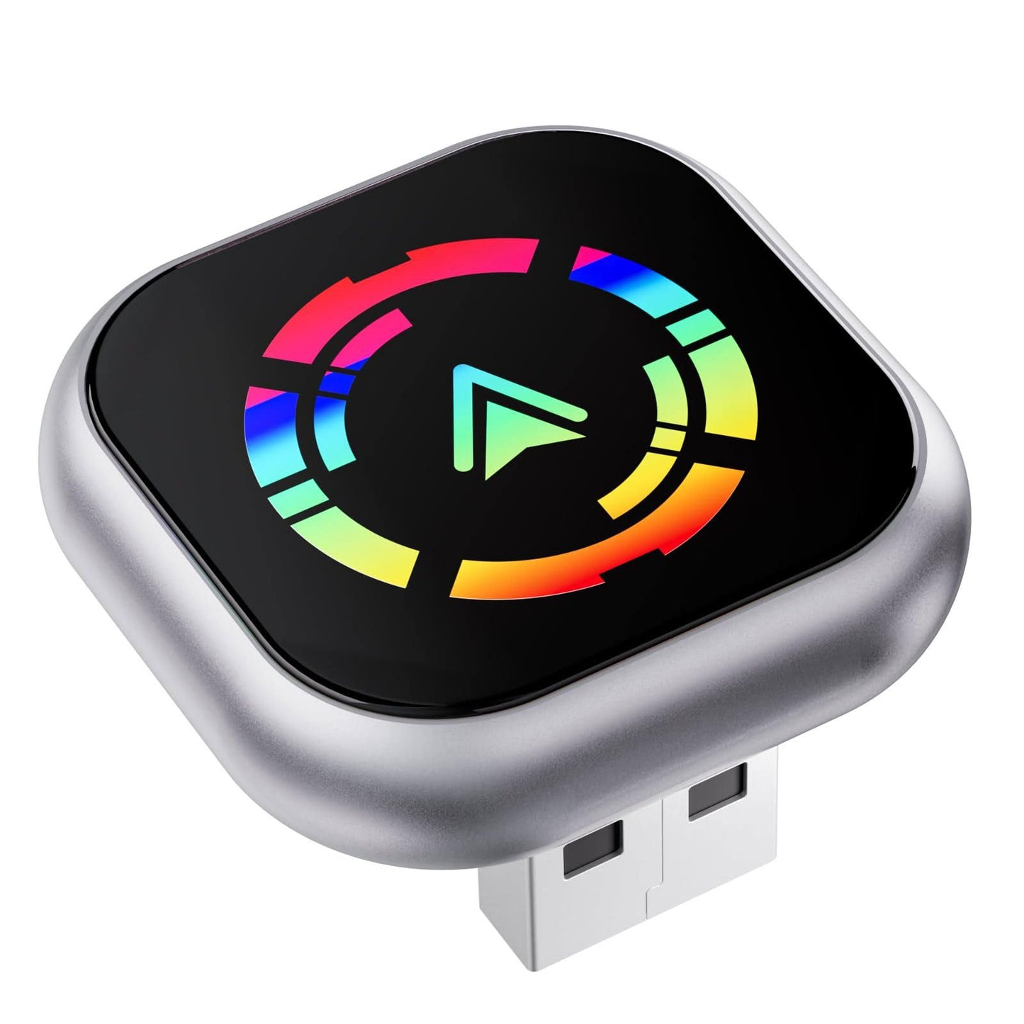 Adaptateur CarPlay Android Auto sans Fil 2 en 1, 2025 Mini Nouveau CarPlay sans Fil, Plug Play avec USB-C, Reconnexion Automatique, Bluetooth 5.3(Noir/Argent)
