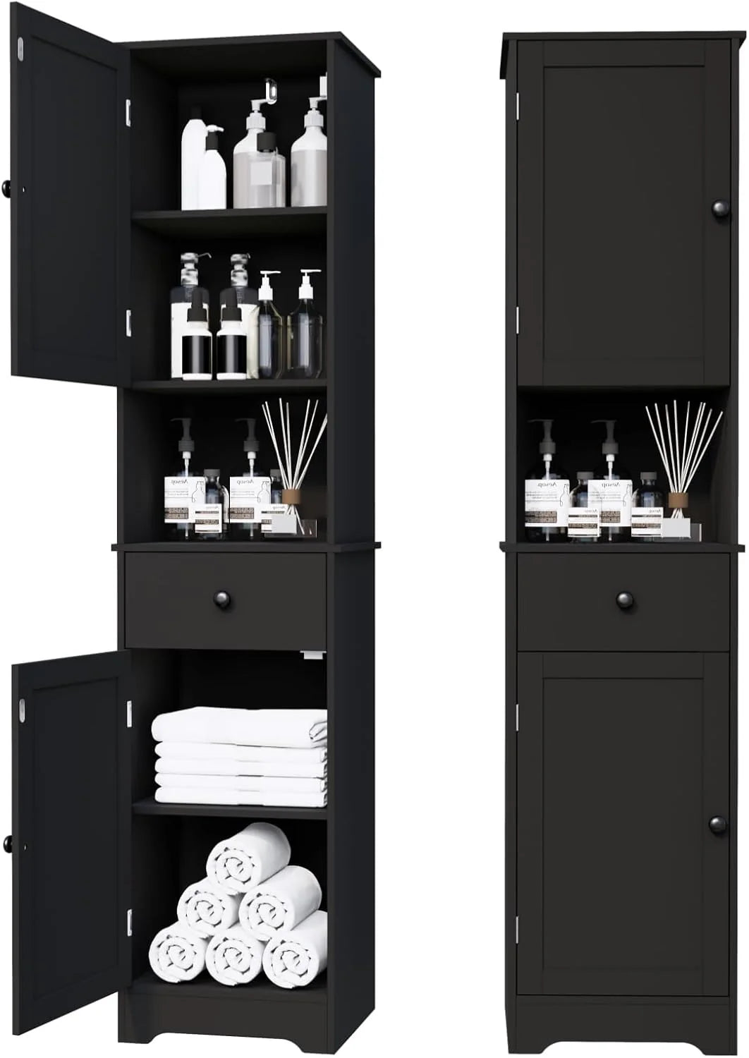 Colonne salle de bain rangement(Black)