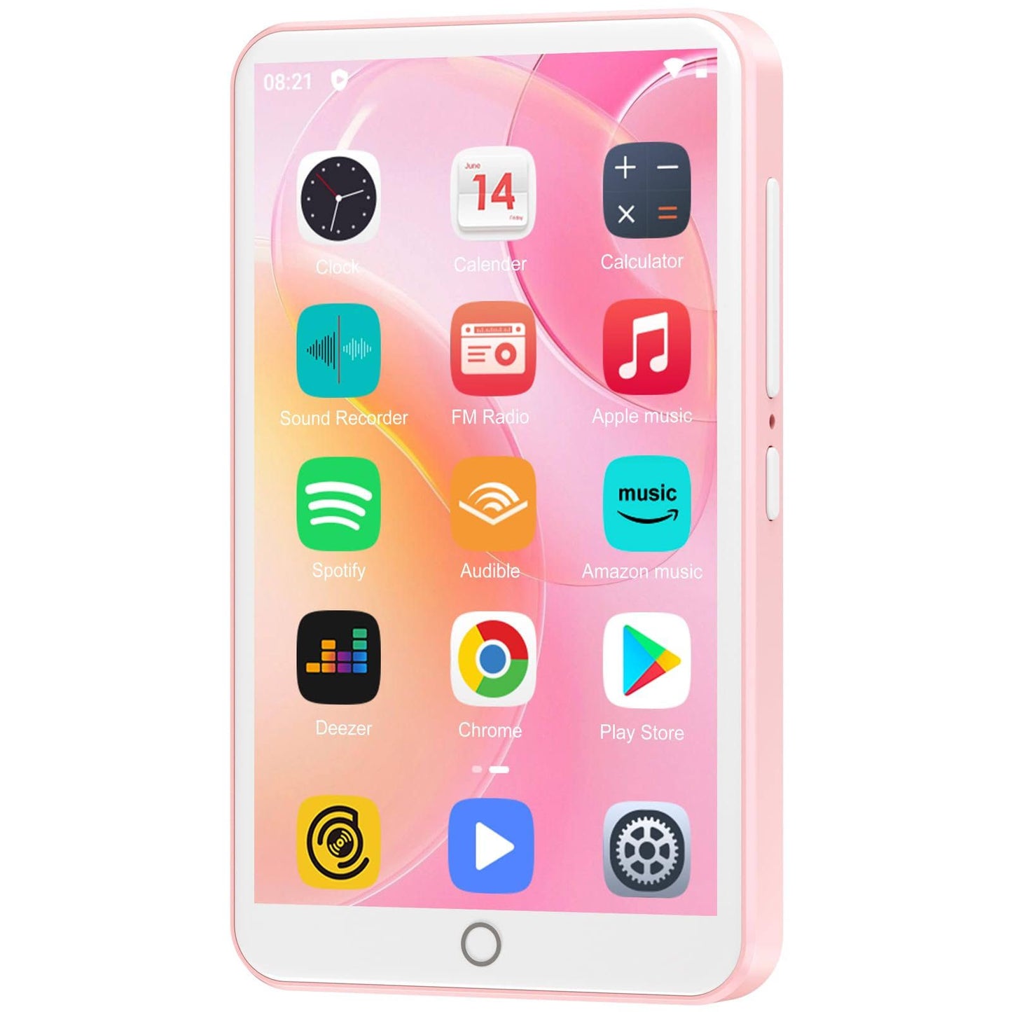 80Go Lecteur MP3 avec Bluetooth et WiFi, Lecteur de Musique Mp3 et Mp4, Lecteur Vidéo à écran Tactile Oilsky 4 Pouces 1080P, Lecteur Portable(Rose)
