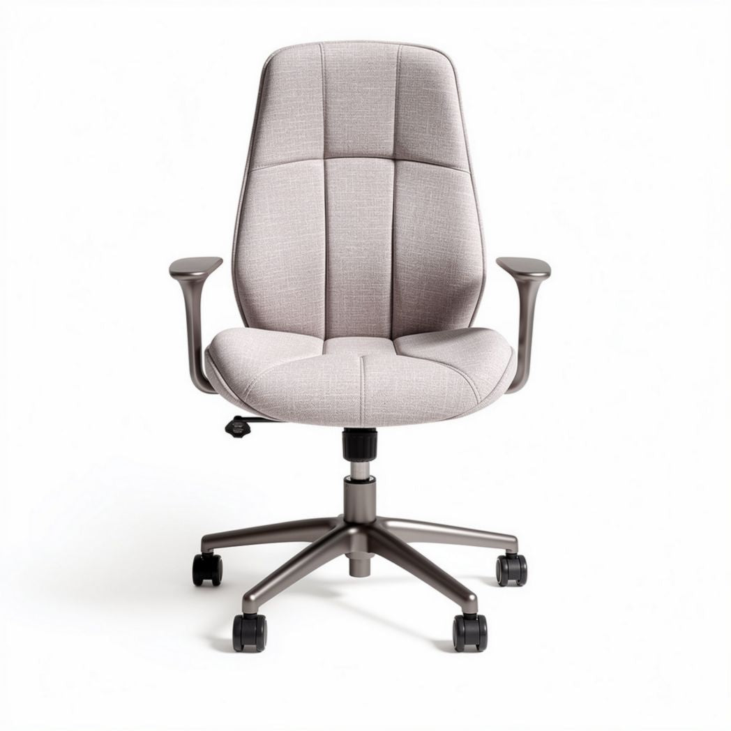 Chaise de bureau réglable en tissu gris avec roulettes 45 x 60 x 100cm