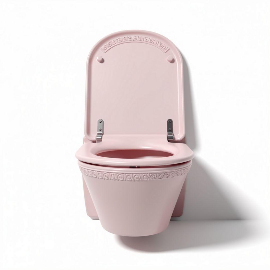 Wc en céramique rose avec motif sculpté dimensions 75 x 40 x 45cm