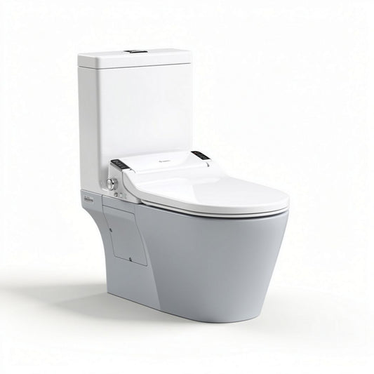 Toilette suspendue 70 x 40 x 40cm avec bidet intégré en céramique blanche
