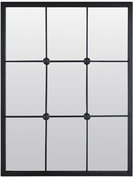 EMDE Miroir Industriel en métal Noir Style CABOCHON - 80x60 cm(Noir)