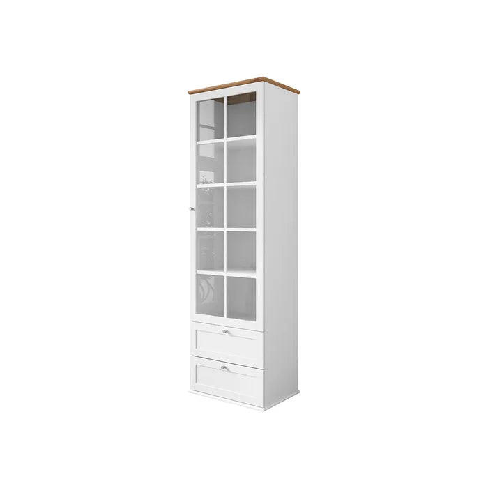 Francesco Vitrine Bois Et Blanc 201 Cm Vaisselier et vitrine