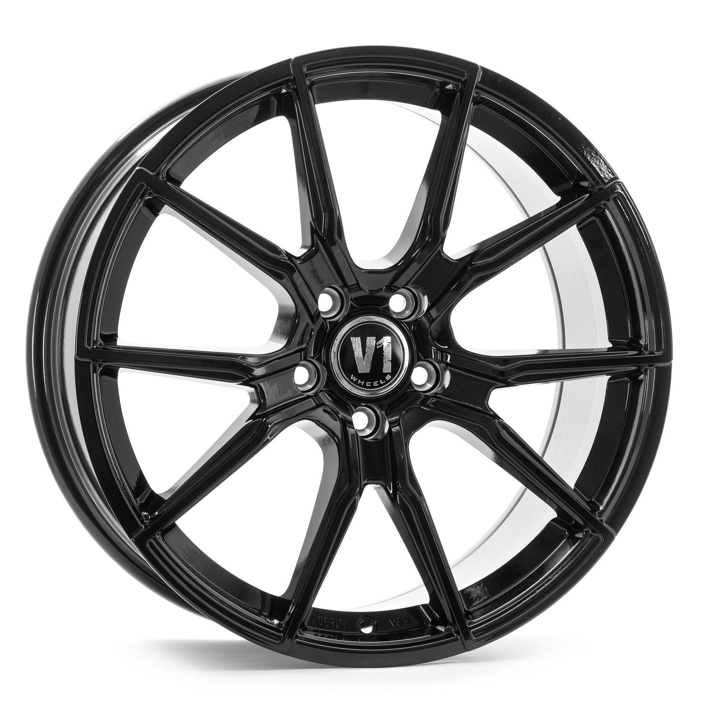 4x V1 Wheels V1 Jante laqué 5x112 ML 66.6(Noir)