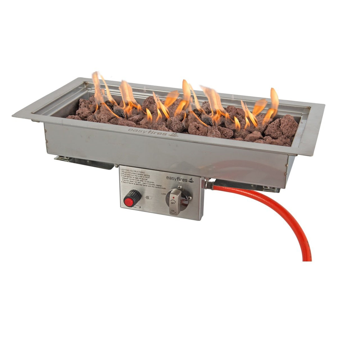 Easyfires Inbouwbrander 50 x 25 cm Zilver(Standaard/Propaangas)