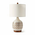 Lampe de table en céramique beige avec abat-jour blanc 30 x 30 x 58cm
