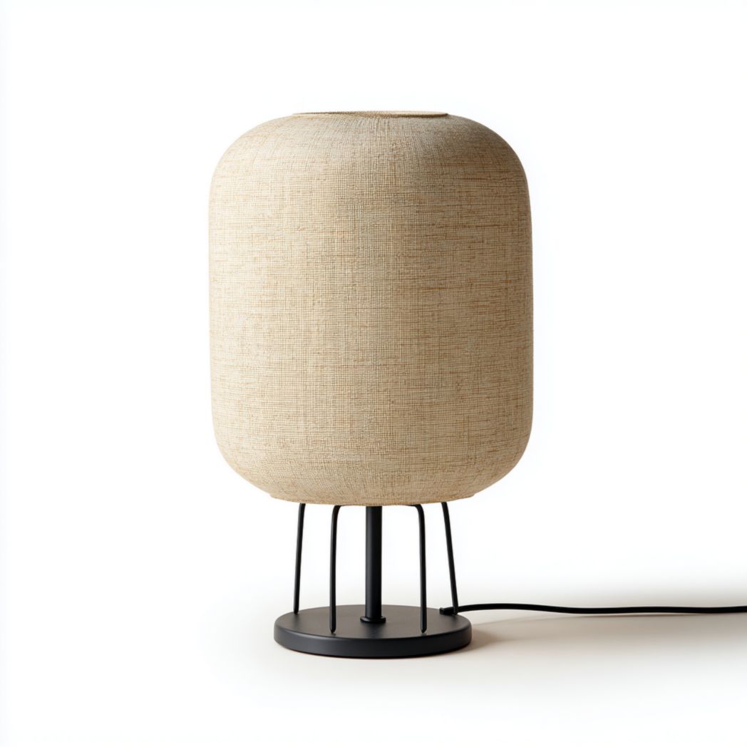 Lampe de table en bois et textile 20 x 20 x 40 cm pour un éclairage doux