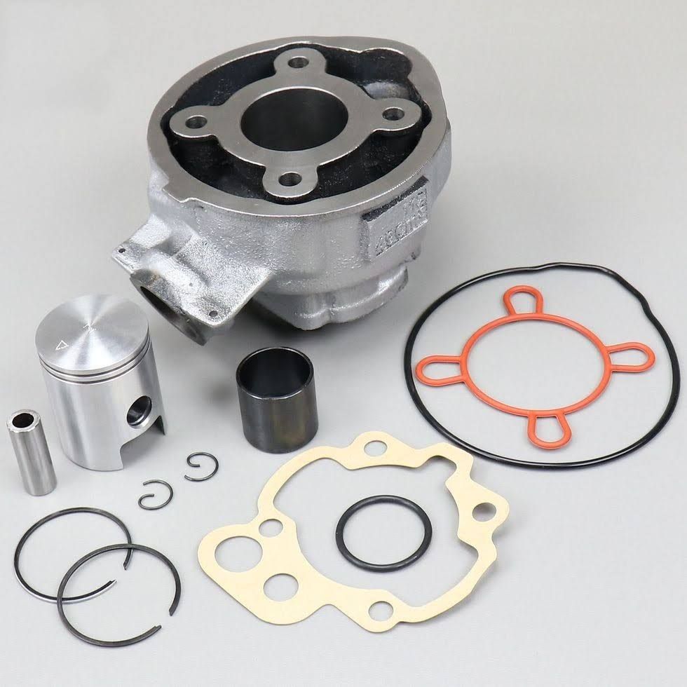 Cylindre piston fonte Ø40.30 mm AM6 Minarelli Fifty gris clair type origine(Argent/Noir/Rouge/Beige)