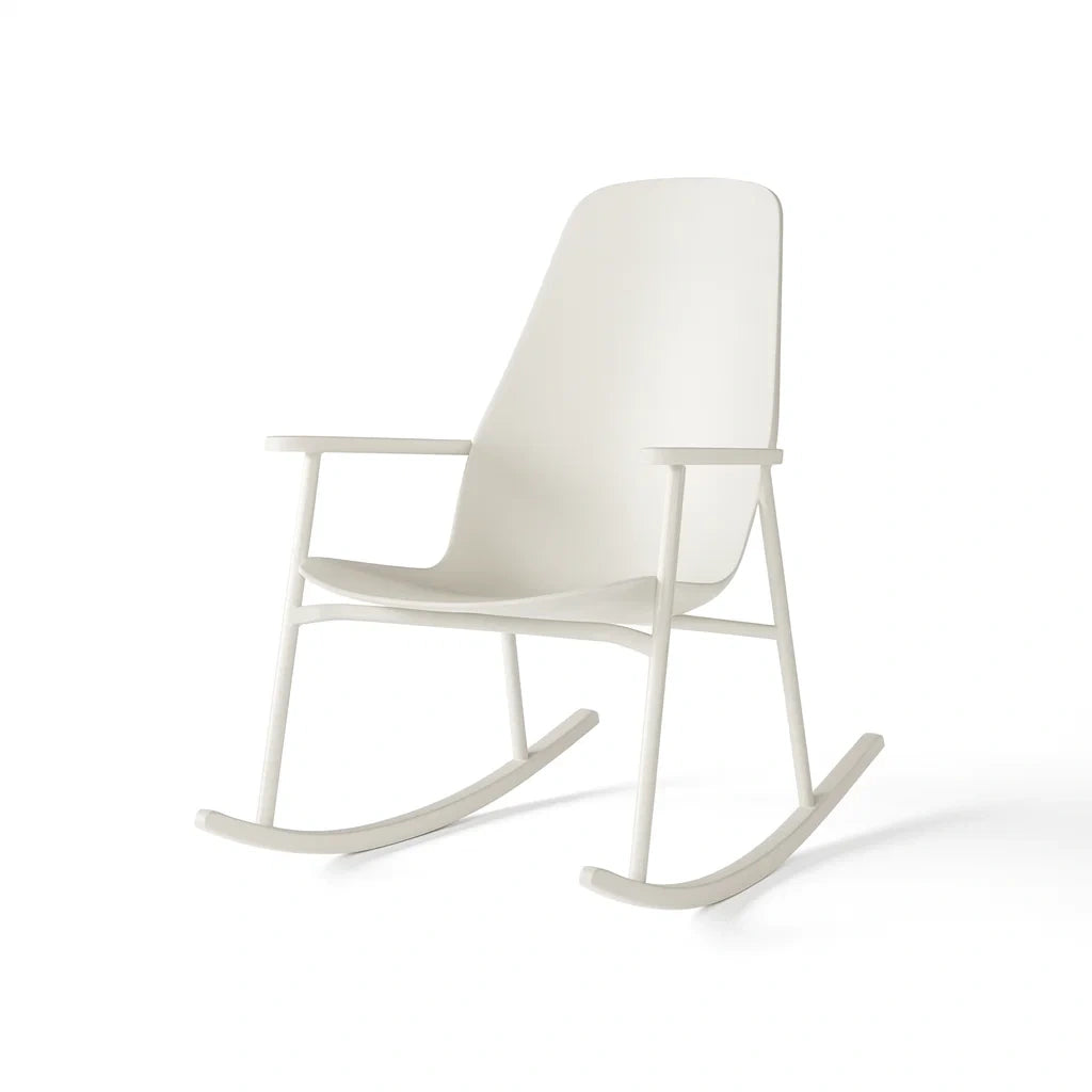 Fauteuil à bascule en polypropylène blanc(Blanc)