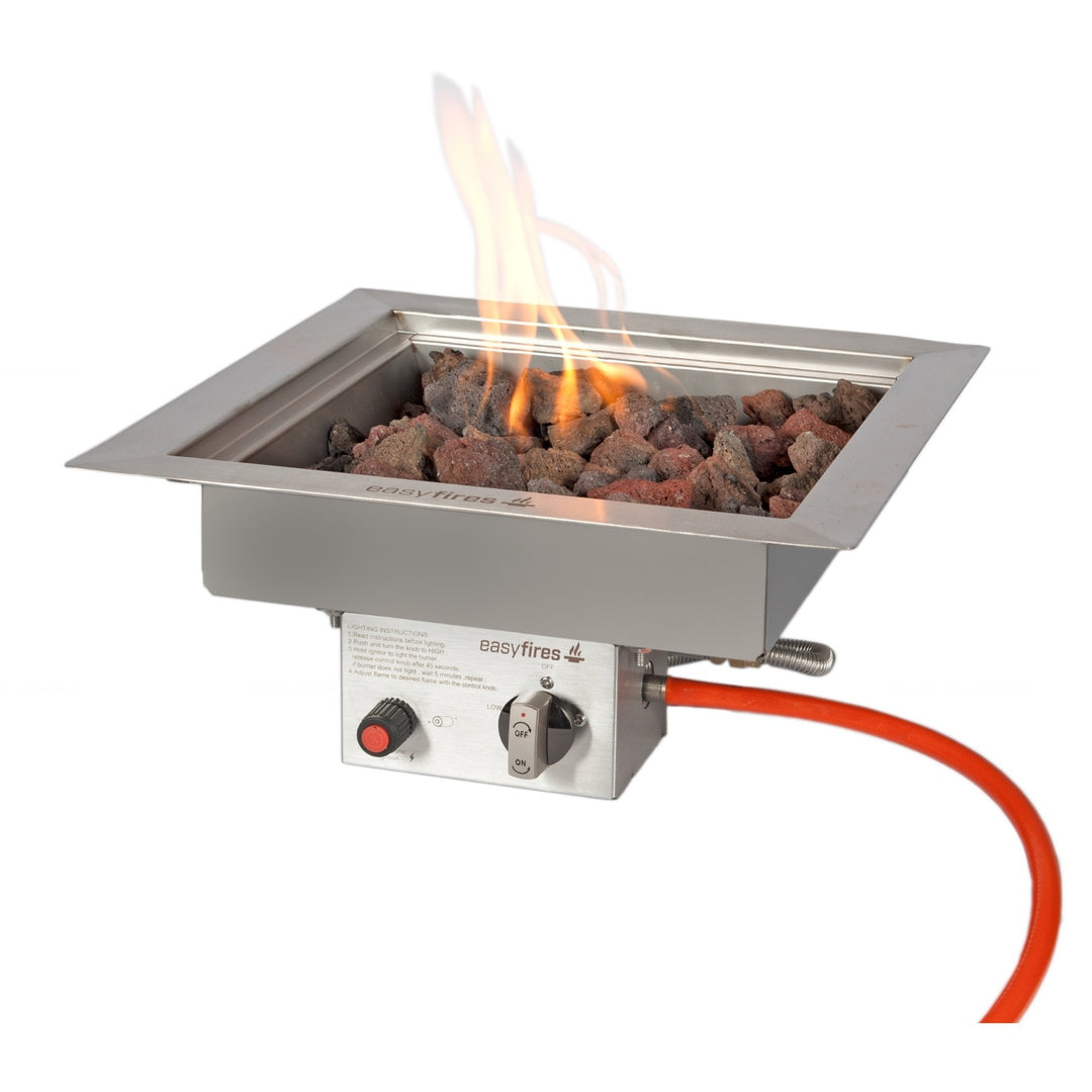 Easyfires Inbouwbrander 40 x 40 cm Zilver(Standaard/Propaangas)