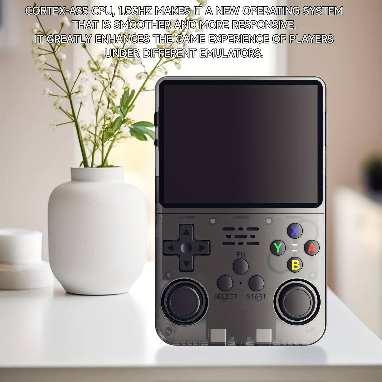 Anbernic, Pc gamıng, Tablette gaming, Console de Jeux Vidéo Portable Miyoo Mini Plus - Machine de Jeu de Poche avec Écran HD 3,5 pouces et 128Go de(Noir/Gris)
