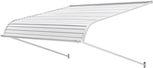 VEVOR Auvent de Porte d'Entrée 122x106,6 cm Marquise de Porte Extérieure Aluminium, Abri de Protection Contre Pluie, Neige, Soleil, Auvent Stable pour Portes d'Entrée, Fenêtres de Porches, de Balcons(Blanc)