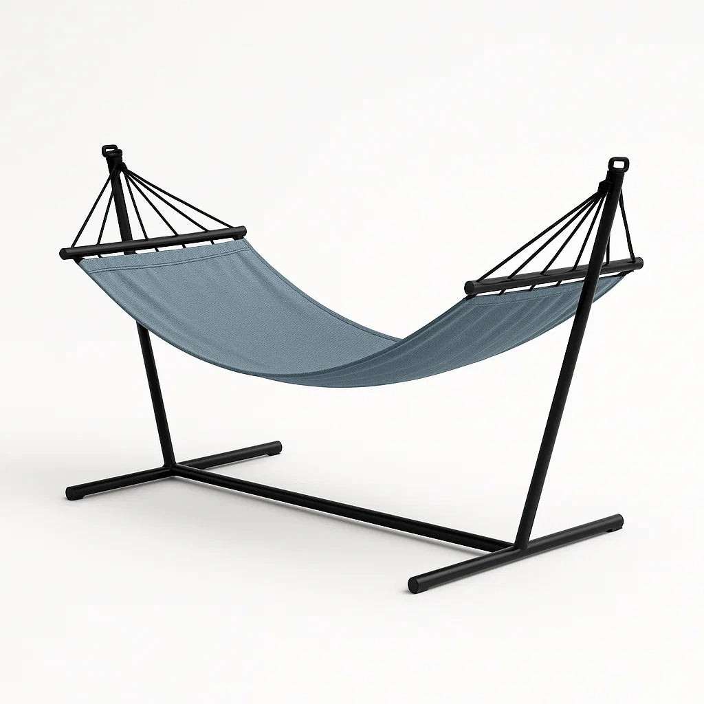 Hamac en acier et tissu bleu(Bleu)