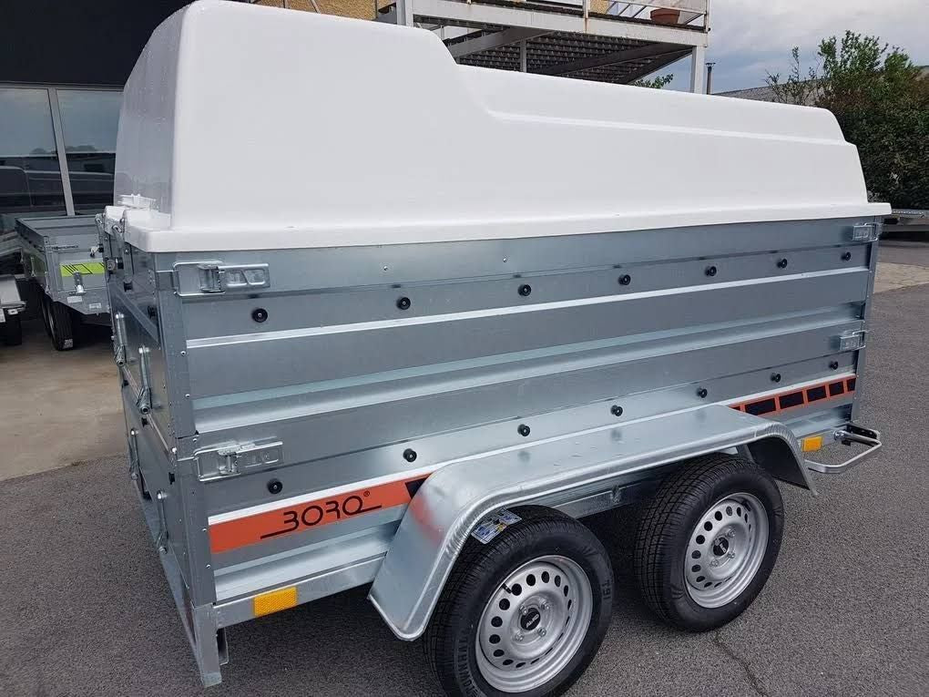 Remorque Bagagère boro 2 Essieux 750 kg – Conduite Sans Permis E(Gris/Blanc)