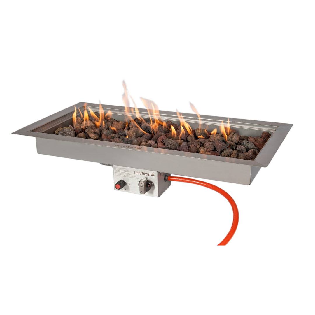 Easyfires Inbouwbrander 78 x 38 cm Zilver(Standaard/Propaangas)