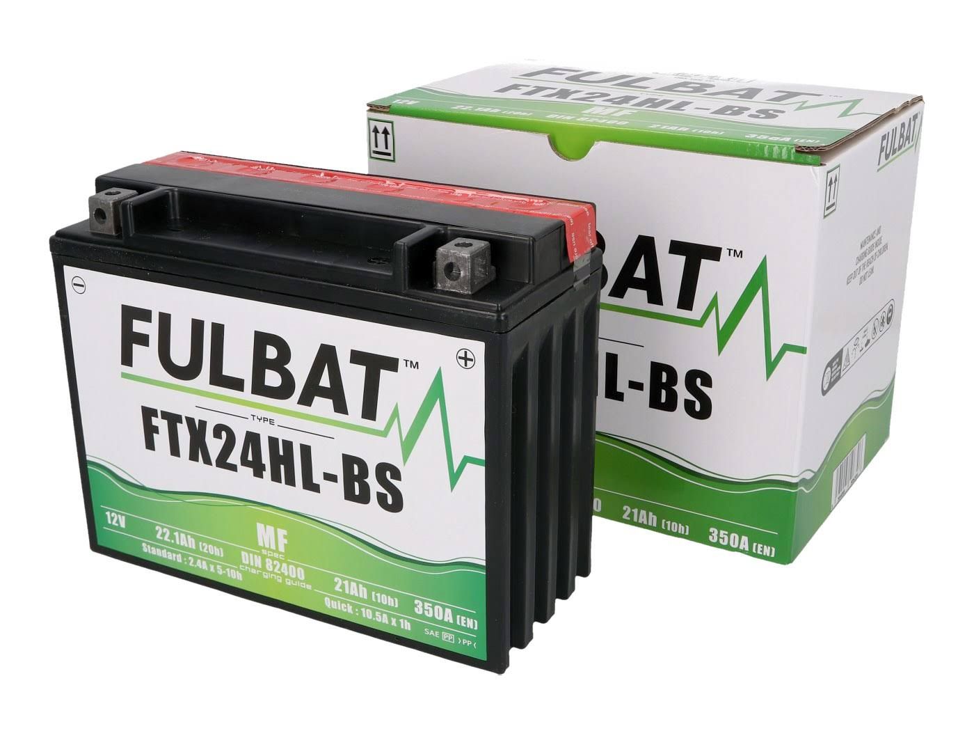 Batterie Moto Fulbat GEL FTX24HL-BS / YTX24HL-BS 12v 21AH 350A(Noir/Rouge)