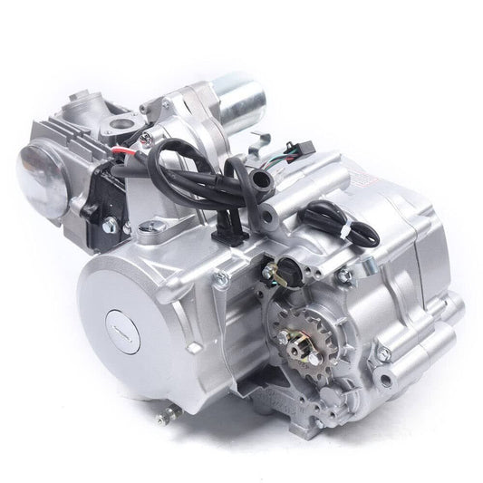 Kit moteur 4 temps 125 cm3, refroidi par air, moteur de démarrage électrique semi-automatique 3 + 1 marche arrière pour ATV Quad Go Kart Pit Bike(Argent)