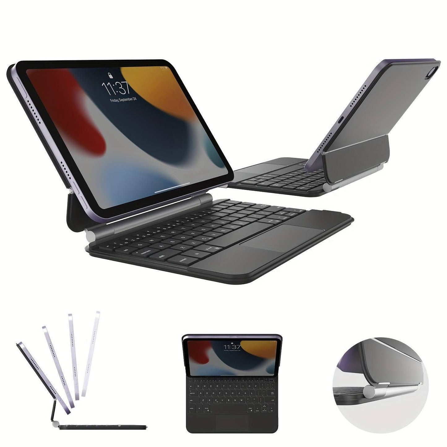 Accessoire Élégant pour Tablette | Étui Clavier Magnétique Bluefinger pour iPad 8.3 (Mini 6-2021)  10.9 (10e Gén 2022) - Couverture Folio Élégante(Noir)